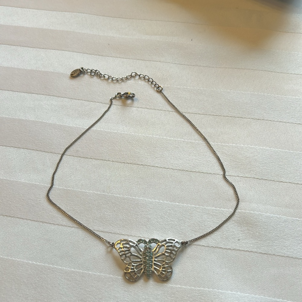 Vintage Butterfly Pilgrim filigree necklace